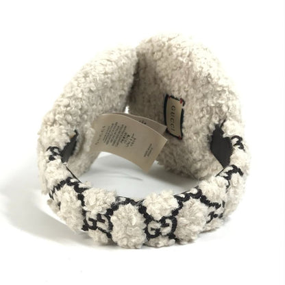 Gucci Earmuffs GG Fur 645495 Polyester Ivory
