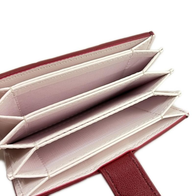 Bottega Veneta Card Case Cassetteaccordion Card Case Bordeaux And Light Pink