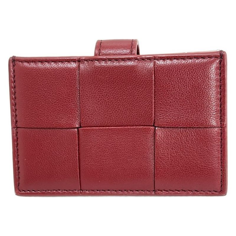 Bottega Veneta Card Case Cassetteaccordion Card Case Bordeaux And Light Pink