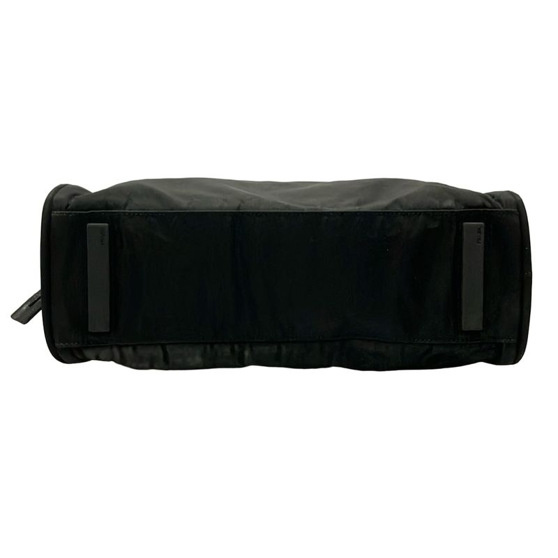 Prada Handbag - Black Mini Boston W/triangle Logo