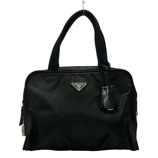 Prada Handbag - Black Mini Boston W/triangle Logo