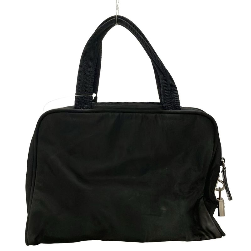 Prada Handbag - Black Mini Boston W/triangle Logo