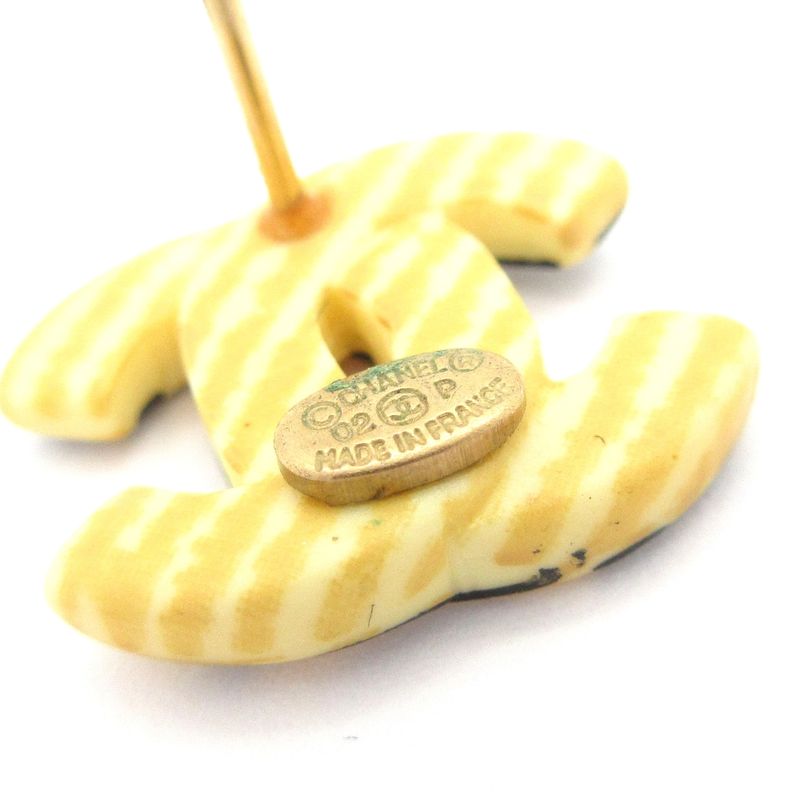 Chanel Earrings - Black X Gold X Yellow Coco Mark