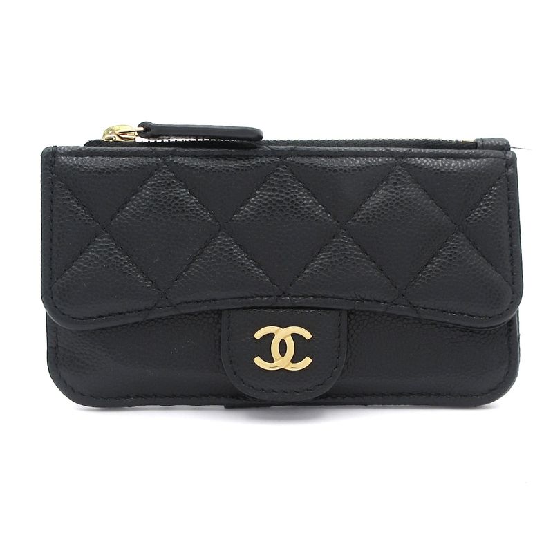 Chanel Coin Case Matelasse Black Gold Hardware / Coco Mark