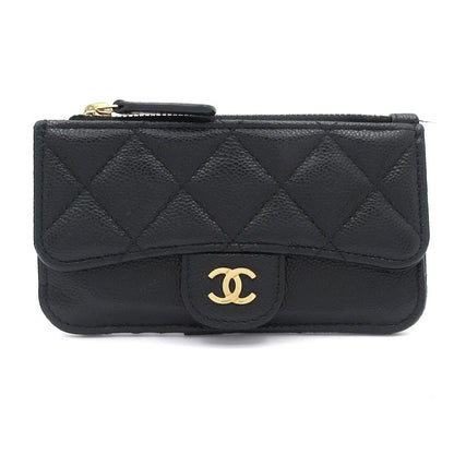 Chanel Coin Case Matelasse Black Gold Hardware / Coco Mark