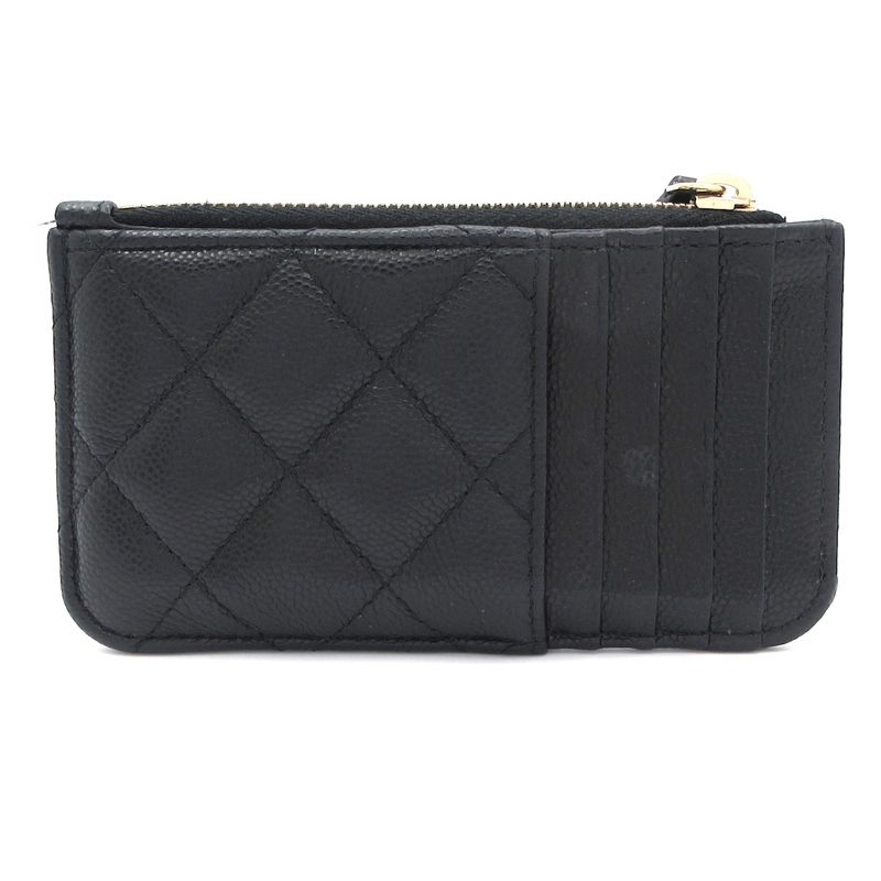 Chanel Coin Case Matelasse Black Gold Hardware / Coco Mark