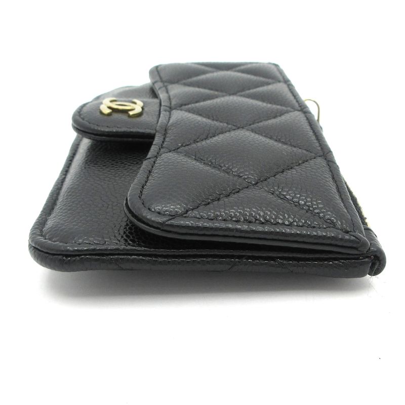 Chanel Coin Case Matelasse Black Gold Hardware / Coco Mark