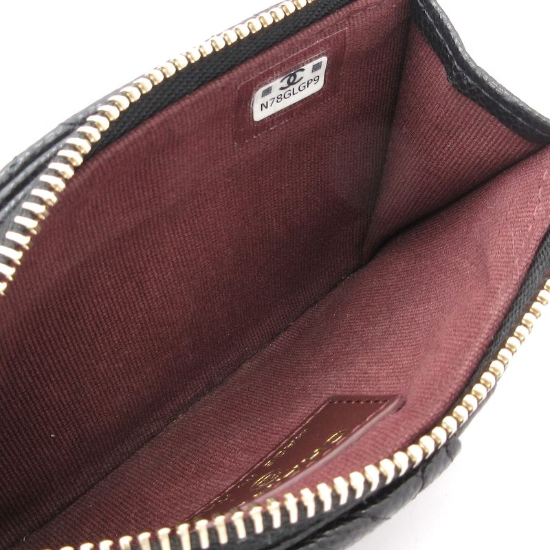 Chanel Coin Case Matelasse Black Gold Hardware / Coco Mark