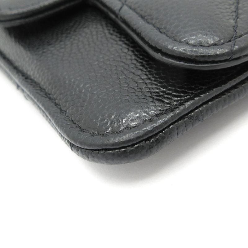 Chanel Coin Case Matelasse Black Gold Hardware / Coco Mark