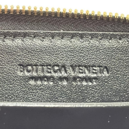 Bottega Veneta Coin Case Intrecciato Black Round Zipper Leather