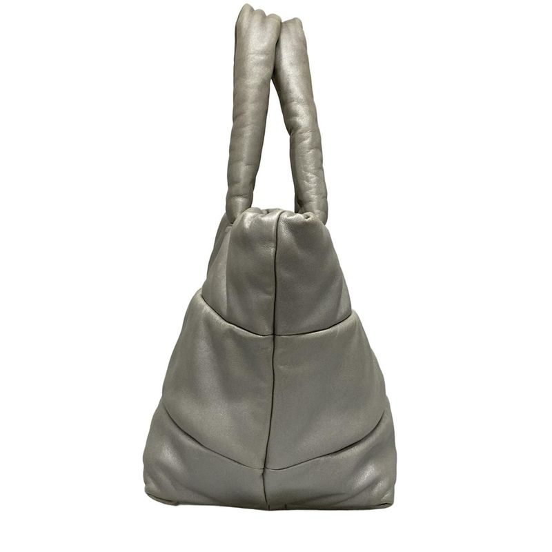 Chanel Coco Cocoon MM Silver Leather Tote Bag