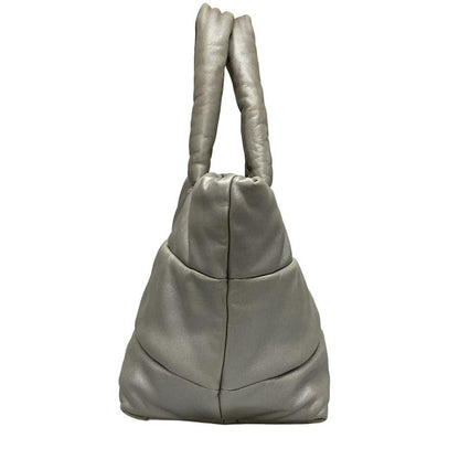 Chanel Coco Cocoon MM Silver Leather Tote Bag