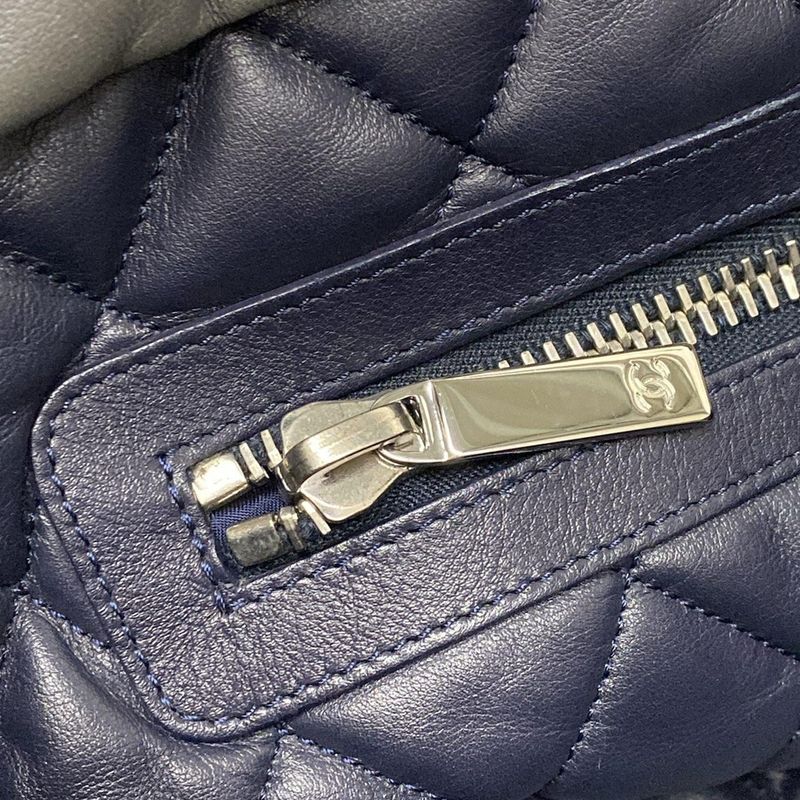 Chanel Coco Cocoon MM Silver Leather Tote Bag