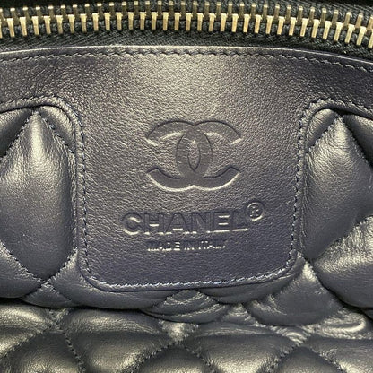 Chanel Coco Cocoon MM Silver Leather Tote Bag