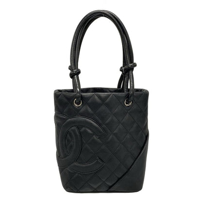 Chanel Cambon Line Small Tote A25166 Black Lambskin