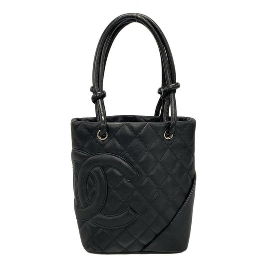 Chanel Cambon Line Small Tote A25166 Black Lambskin
