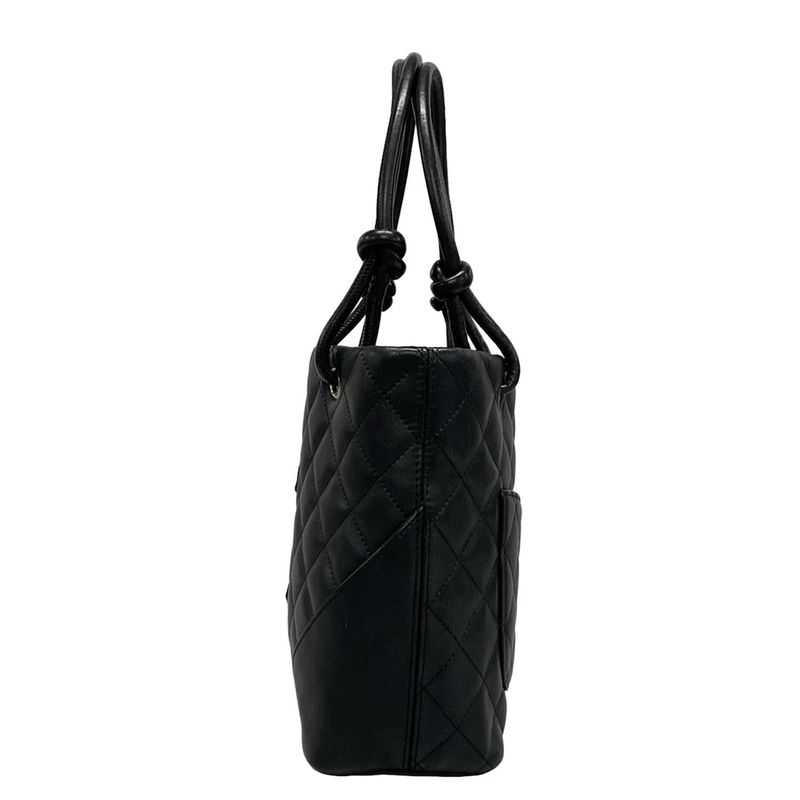 Chanel Cambon Line Small Tote A25166 Black Lambskin