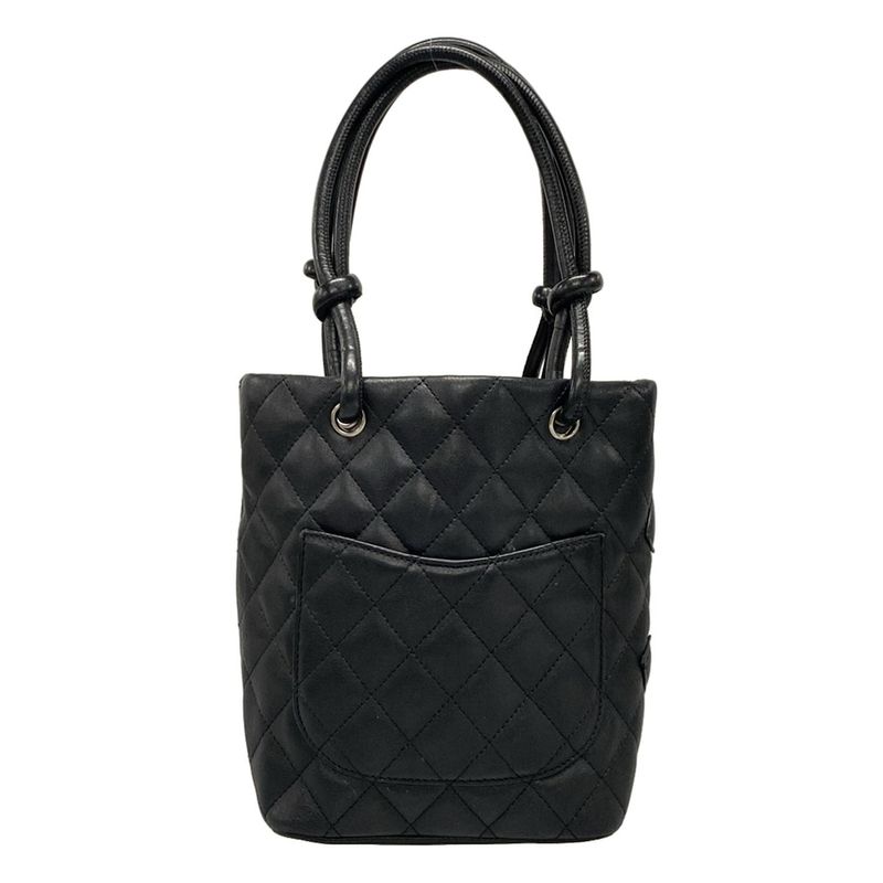 Chanel Cambon Line Small Tote A25166 Black Lambskin