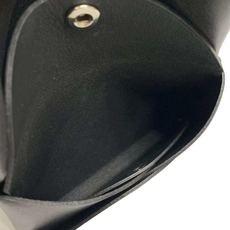 Hermes Card Case Calvi Duo Dark Bronze Silver Hardware