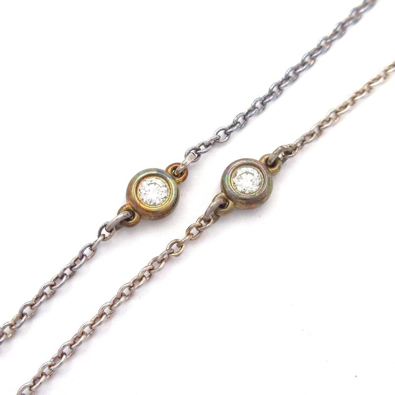 Tiffany & Co Necklace By-the-yard Diamonds And Silver 9p Diamonds
