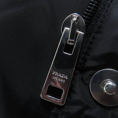 Prada 23AW 29y132re-nylon Triangle Logo Cropped 2WAY Down Jacket Black 40