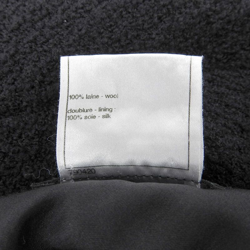 CHANEL P36027 Lined With 100% Silk Coco Mark Buttons Single Color Tweed Skirt