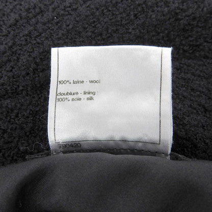 CHANEL P36027 Lined With 100% Silk Coco Mark Buttons Single Color Tweed Skirt