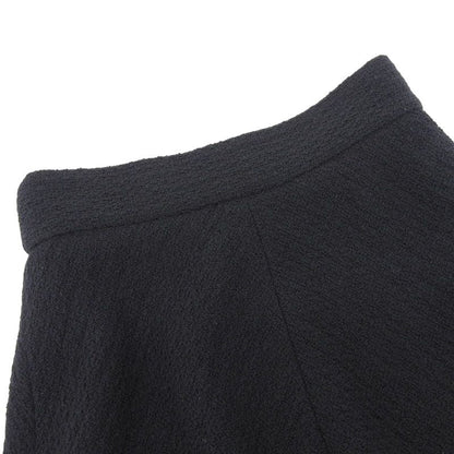 CHANEL P36027 Lined With 100% Silk Coco Mark Buttons Single Color Tweed Skirt