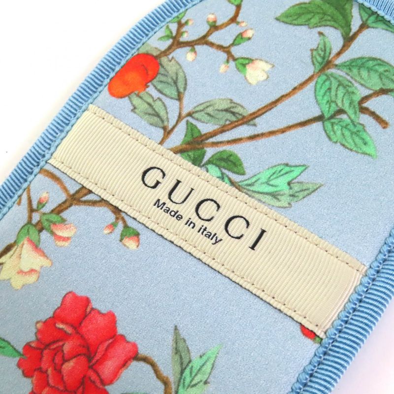 Gucci 662431 100% Silk Botanical Travel Set 3-piece Set Eye Mask Air Pillow