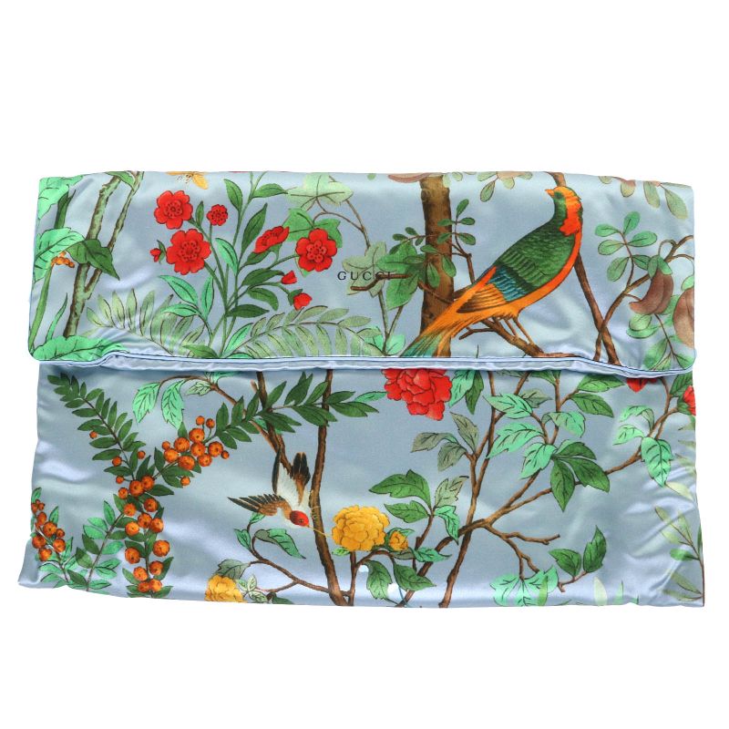 Gucci 662431 100% Silk Botanical Travel Set 3-piece Set Eye Mask Air Pillow