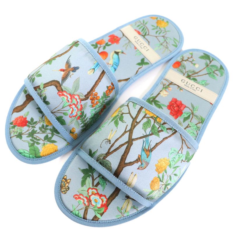 Gucci 662431 100% Silk Botanical Travel Set 3-piece Set Eye Mask Air Pillow