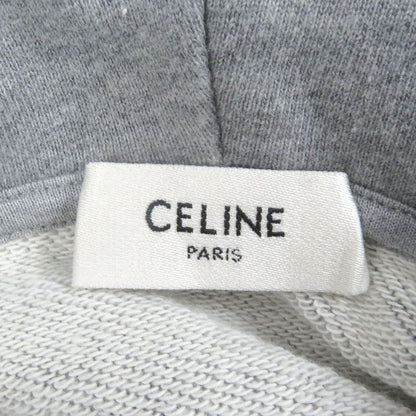 Celine Ry08m670q Eddie Period Logo Embroidery Pullover Hoodie Grey XS Made In