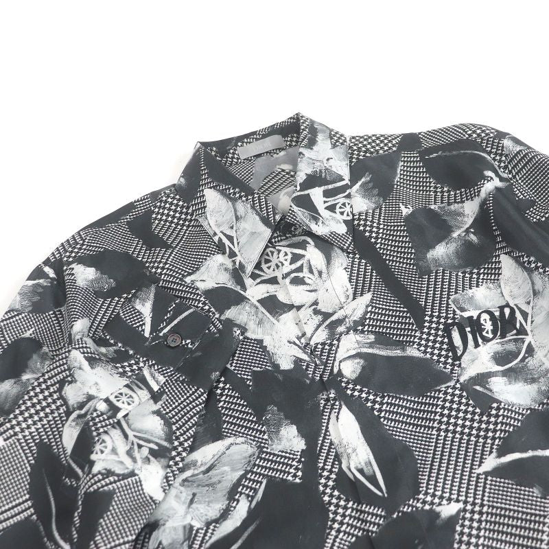 DIOR Homme 013c501e4796 100% Silk Logo Embroidery Embroidered Rose Long Sleeve