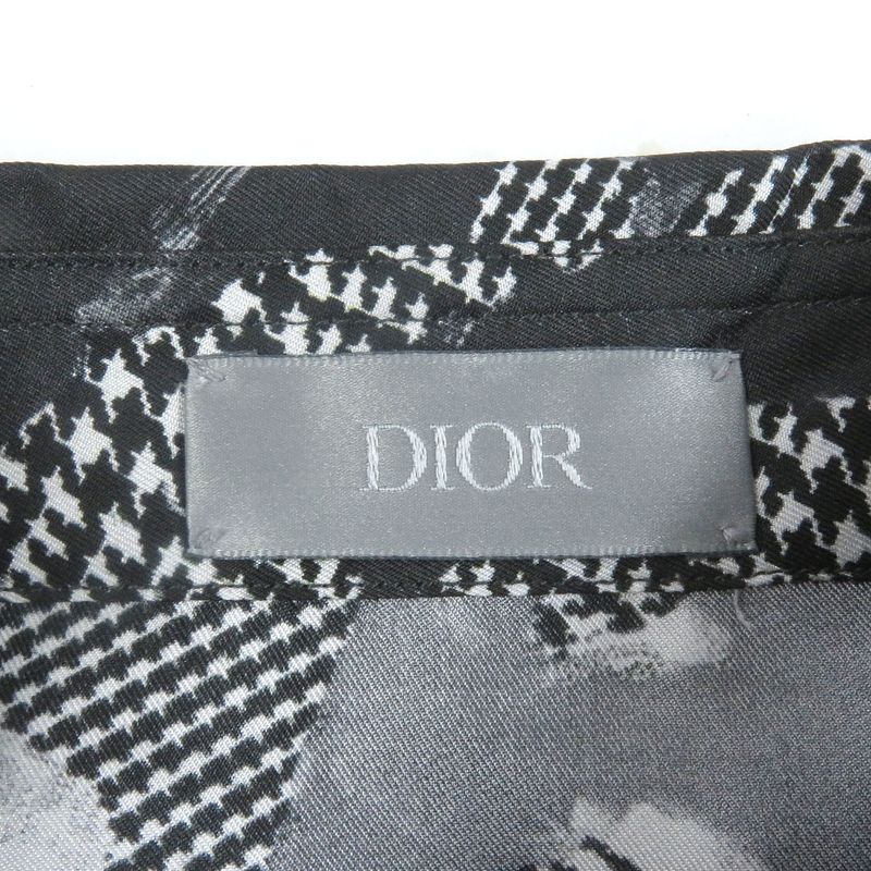 DIOR Homme 013c501e4796 100% Silk Logo Embroidery Embroidered Rose Long Sleeve