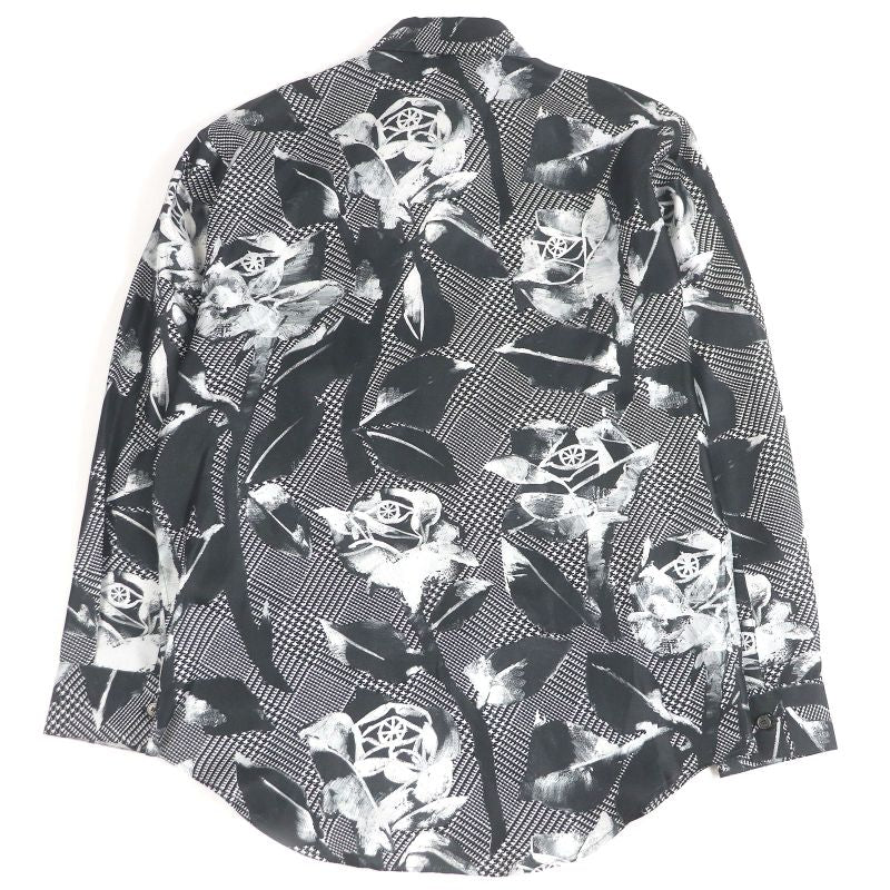 DIOR Homme 013c501e4796 100% Silk Logo Embroidery Embroidered Rose Long Sleeve