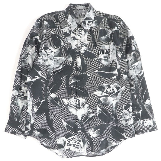 DIOR Homme 013c501e4796 100% Silk Logo Embroidery Embroidered Rose Long Sleeve