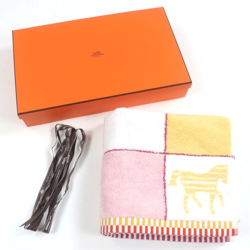 Hermes Cabasn 100% Cotton Nigel Peake Jacquard Terrycloth Face Towel White