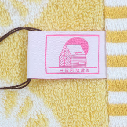Hermes Cabasn 100% Cotton Nigel Peake Jacquard Terrycloth Face Towel White