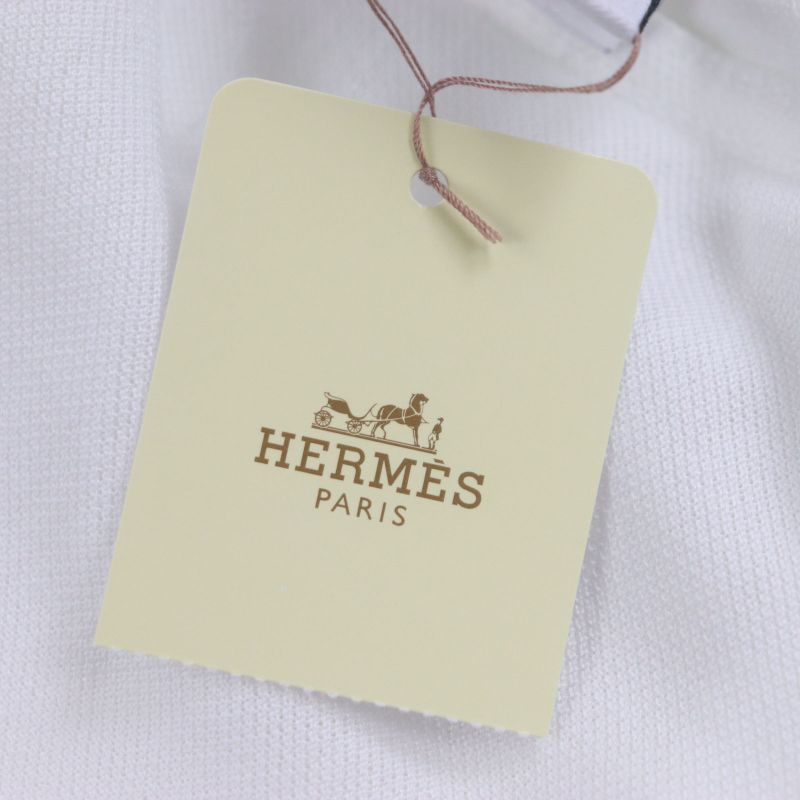 Hermes 100% Cotton Stitch Design Crew Neck Short Sleeves Short Sleeve T-shirt