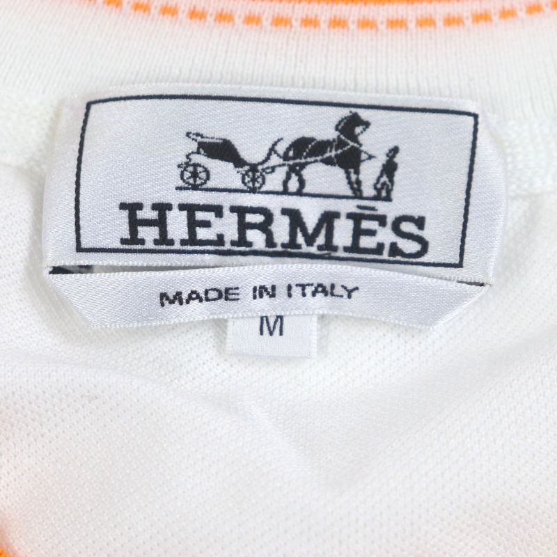 Hermes 100% Cotton Stitch Design Crew Neck Short Sleeves Short Sleeve T-shirt
