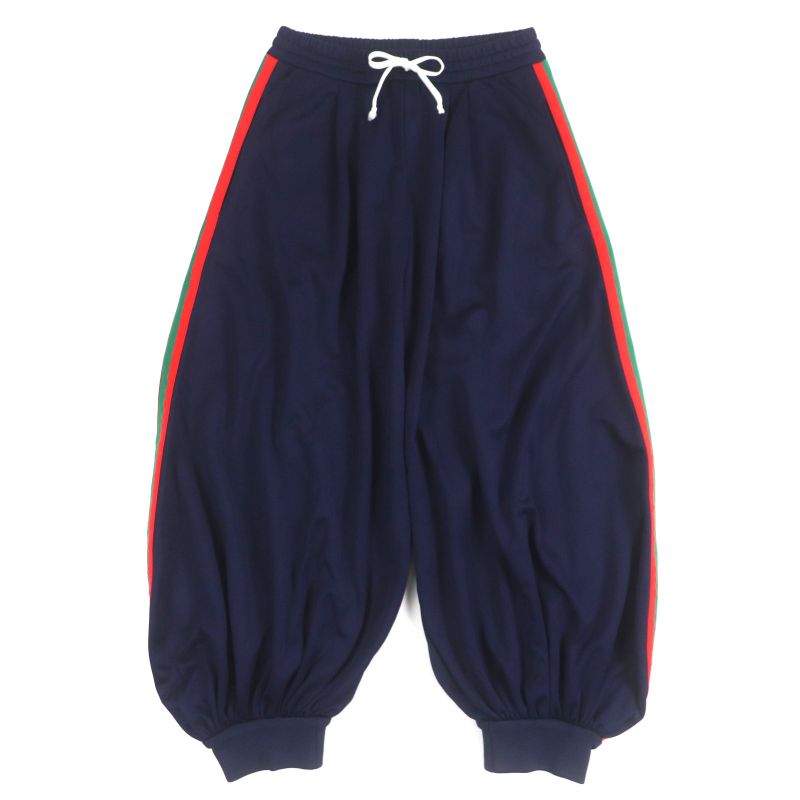  Gucci 544191 Webline Sherry Line Balloon Technical Jersey Pants Navy XS Made
