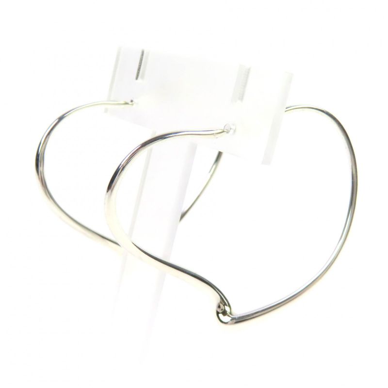 Tiffany & Co Elsa Peretti Open Heart Hoop Earrings Medium Sv925 Binaural
