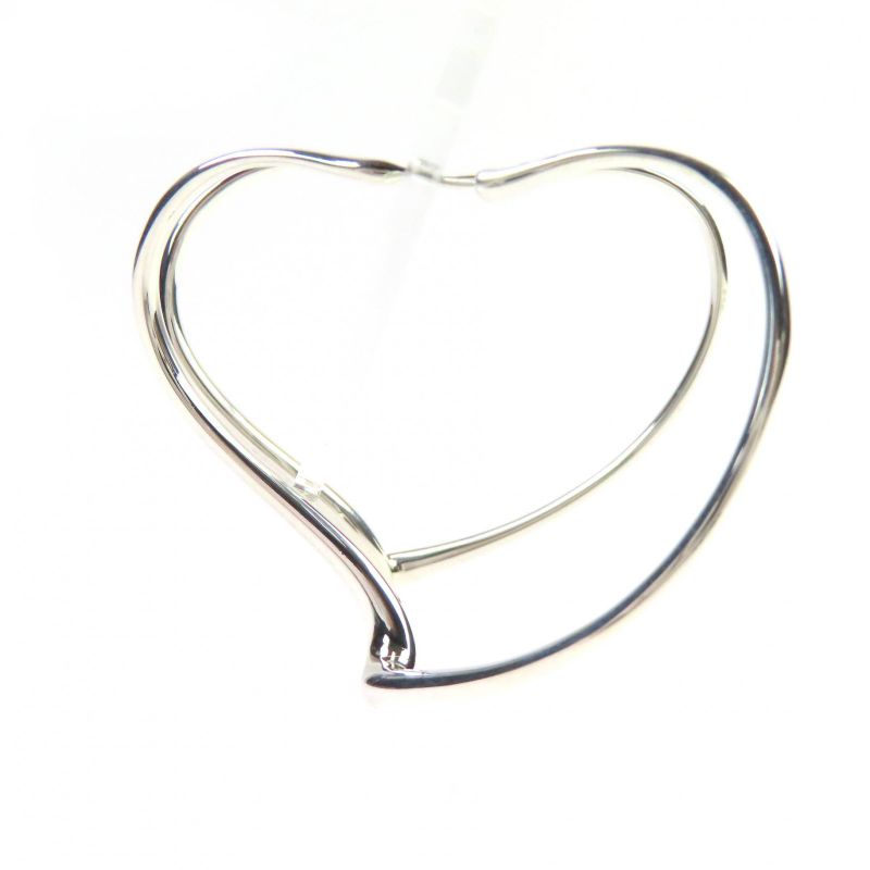 Tiffany & Co Elsa Peretti Open Heart Hoop Earrings Medium Sv925 Binaural