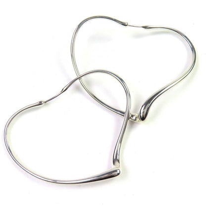 Tiffany & Co Elsa Peretti Open Heart Hoop Earrings Medium Sv925 Binaural