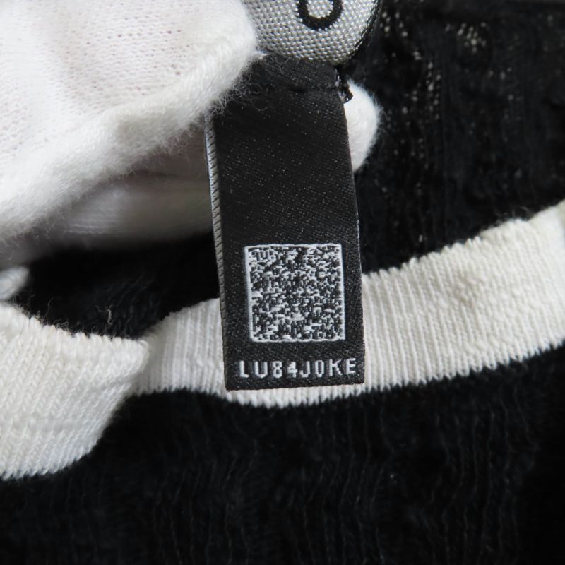 CHANEL P72076 100% Cotton Crew Neck With Coco Plaque Long Sleeves Ribbed Knit