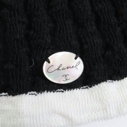 CHANEL P72076 100% Cotton Crew Neck With Coco Plaque Long Sleeves Ribbed Knit