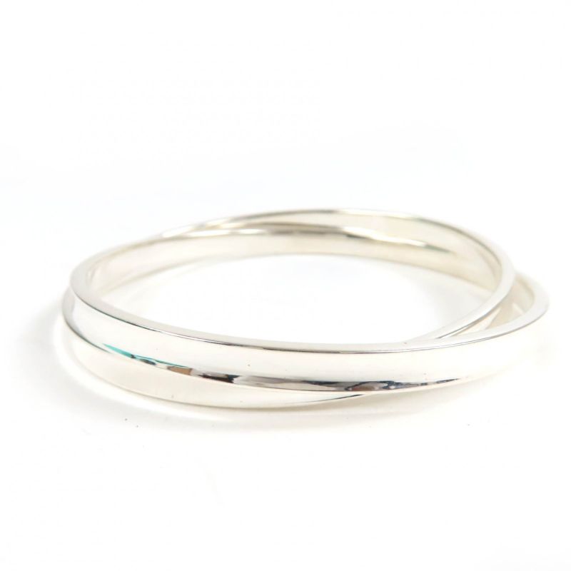 Tiffany & Co 1837 Interlocking Circle Bangle 925 Bracelet Silver Weight 40.9g