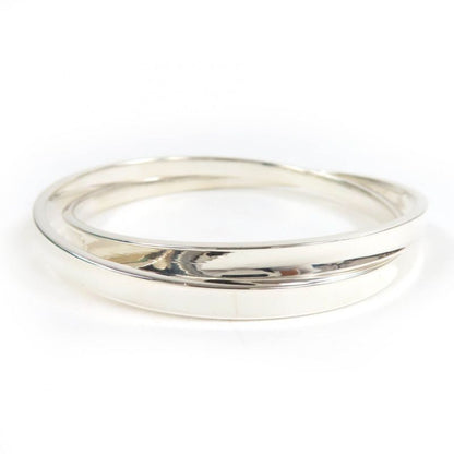 Tiffany & Co 1837 Interlocking Circle Bangle 925 Bracelet Silver Weight 40.9g