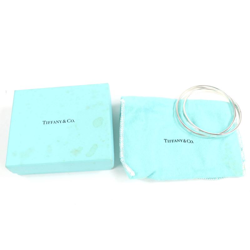 Tiffany & Co 1837 Interlocking Circle Bangle 925 Bracelet Silver Weight 40.9g