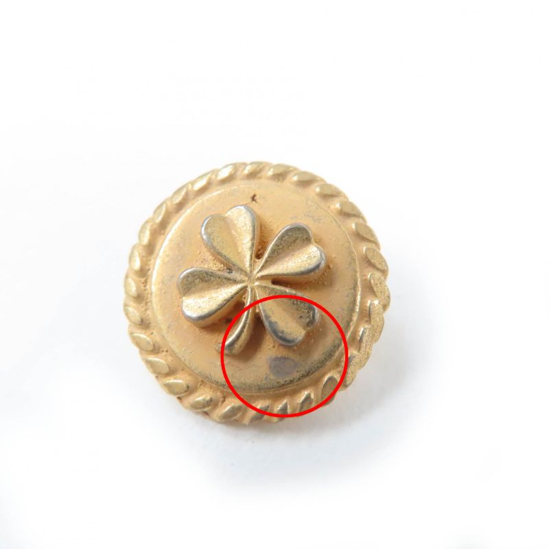 CHANEL Vintage Set Of 7 Clover Buttons Metal Buttons Button Set Gold Ladies